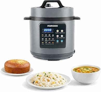 Porodo Smart Pot Electric Pressure Cooker, 6L Capacity, 1300W, 12 Cooking Programs, Dishwasher-Safe, Food-Grade Stainless Steel Pot, Built-in Safety Features, Electric Slow Cooker on Amazon.ae - Price Tracker