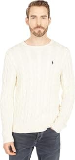 POLO RALPH LAUREN mens Cable-knit Cotton Sweater Pullover Sweater - Best Deal Finder