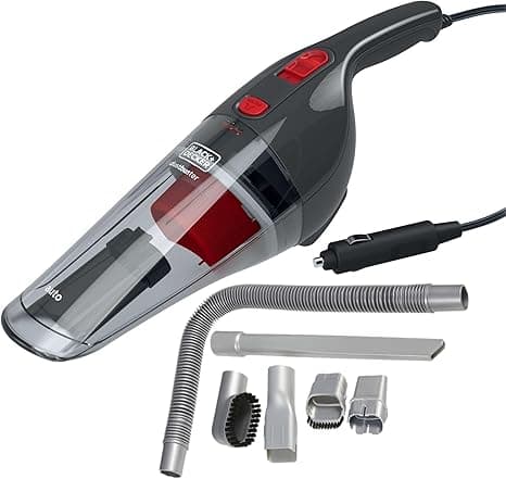 Black & Decker 12V DC Auto Dustbuster Handheld Car Vacuum with 6 Pieces Accessories for Car, Red/Grey - NV1210AV, 2 Years Warranty on Amazon.ae - Price Tracker
