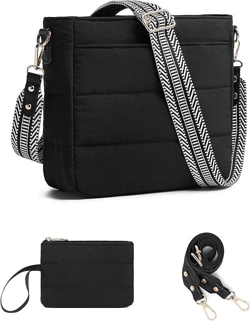 Purses for Women 2PCS Puffer Quilted Crossbody Shoulder Hobo Bags Trendy Ladies Handbag with Coin Wallet 2 Adjustable Straps on Amazon.ae - Price Tracker