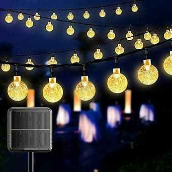 Redare Solar String Lights Outdoor,Warm White Crystal Ball Fairy Lights Waterproof Solar Powered String Lights for Garden,Decoration Lighting for Home, Garden, Patio, Yard and Party (100 LED 12M) on Amazon.ae - Price Tracker