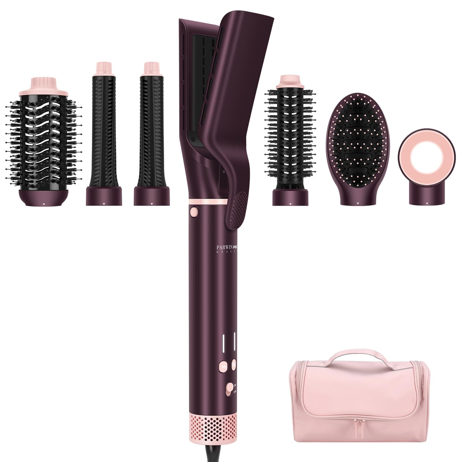 7-in-1 Hot Air Styler, Dual Voltage MaxAIR 2.0 Multi-Styler Set, High Speed Hair Dryer Brush with Air Hair Straightener, 28mm Auto-Wrap Curlers, 110,000RPM, Jasper Plum on Amazon.ae - Price Tracker