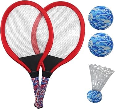 Kids Tennis and Badminton Racket Set with Shuttlecock, Outdoor Sport Equipment for School Kindergarten Backyard Park Beach Play, 54x287.5cm - متتبع أسعار Amazon.sa