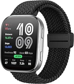 AK Magnetic Braided Strap for Amazfit Bip 6 / Bip 5 Smart Watch Band, Amazfit GTR 4 Bands, 22mm Soft Nylon Sport WristBand Compatible with Amazfit Bip 6 / Bip 5 / GTR 4 Women Men - Amazon.ae Price Tracker