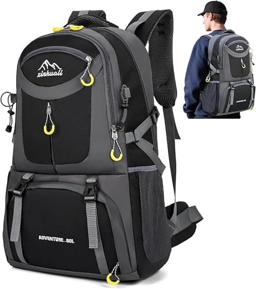 60L Unisex Camping Backpack, Travel Backpack With Shoe Compartment, Waterproof Travel Sports Bag Lightweight, Large Traveling Hiking Bag For Men Women Camping Fitness Cycling Back Pack on Amazon.ae - Price Tracker