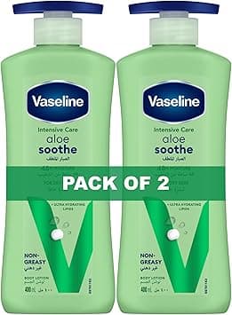 Vaseline Intensive Care Body Lotion for Dry Skin, Aloe Soothe, Fast-Absorbing, 48hr Moisturising, 2 x 400ml - Amazon.ae Price Tracker