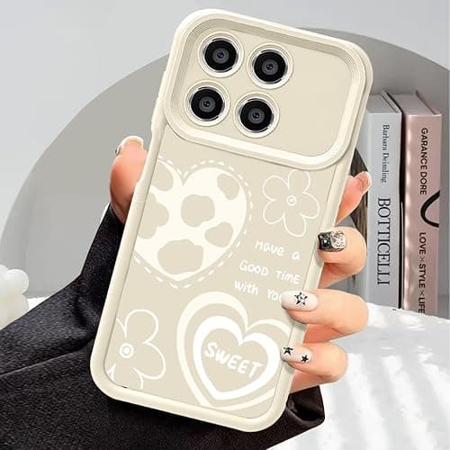 Cow Print Case for Xiaomi Poco F8 Ultra 5G Phone Case,Cute Heart Floral Motif Women Girls Slim Soft TPU Silicone Shockproof Protective Case-White on Amazon.ae - Price Tracker