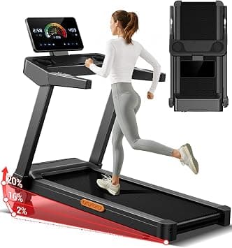 Foldable Treadmill with 20% Incline 14KM/H Treadmills with Handle for Home on Amazon - Best Deal Finder