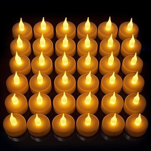 Vont Realistic Bright Flameless LED Tea Light Candles, Bright, ing, Battery Powered Fake Candles, Unscented Tealights, Pack of 24-Vont on Amazon.ae - Price Tracker