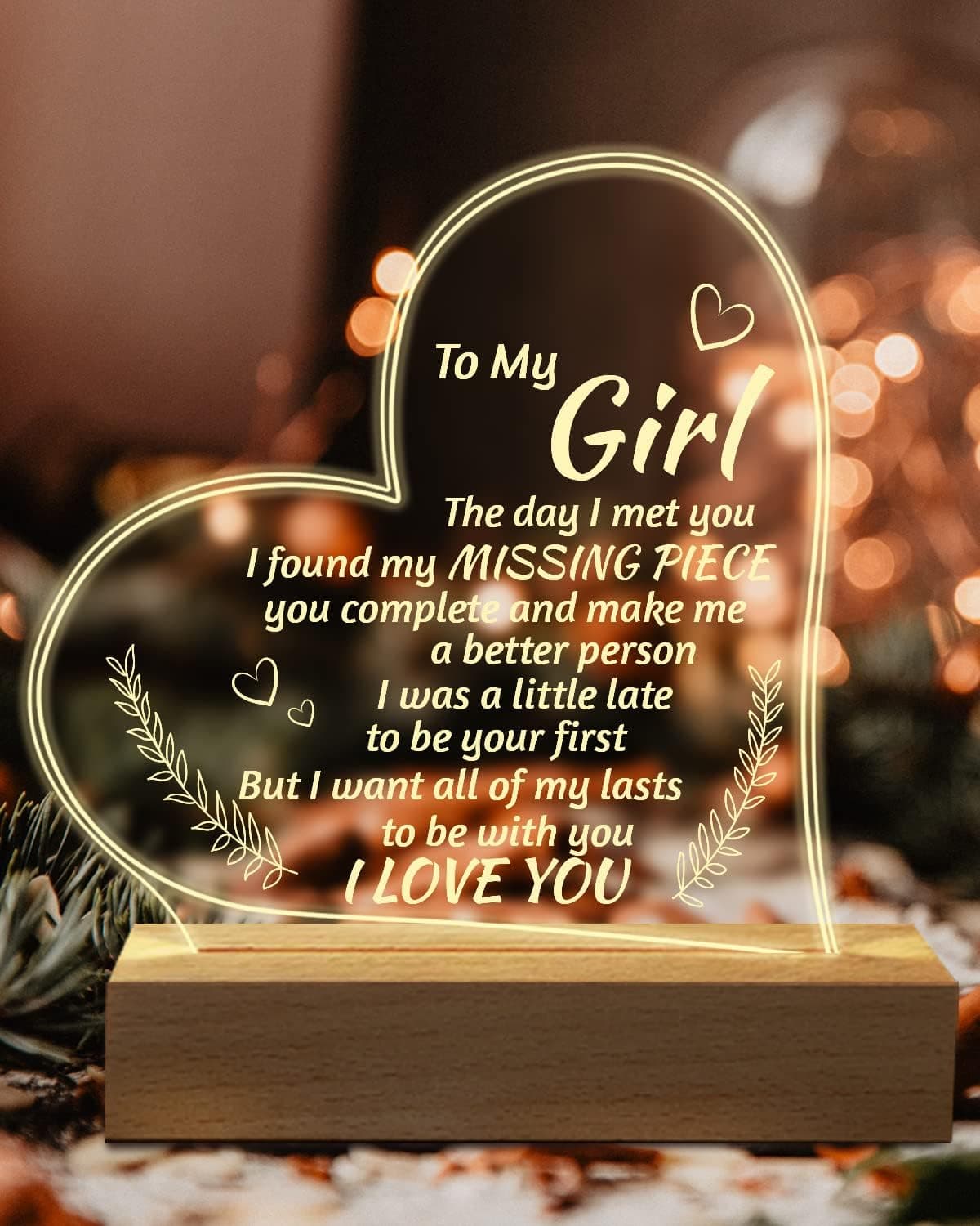 MAKINGTEC Romantic Gifts to My Girlfriend Engraved Night Light, I Love You Gifts for Her, Cute Girlfriends Birthday Anniversary Valentines Day Gifts for Girlfriend on Amazon.ae - Price Tracker