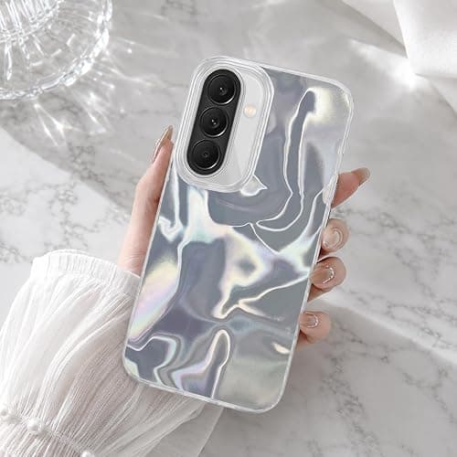 Water Ripple Case for Samsung Galaxy A17 / F17 5G / M17 5G,Clear Silver Glossy Shiny Ultra Slim TPU Bumper Hard PC Back Camera Protection Shockproof Protective Phone Cover-Silver1 on Amazon.ae - Price Tracker
