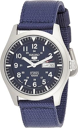 Seiko Men's Automatic Watch With Analog Display And Nylon Strap Snzg11J1, Blue on Amazon.ae - Price Tracker