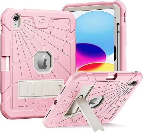 iPad 10th Gen 2022 Case iPad 11th (A16) Cover 2025 iPad 10 Generation 10.9 Inch Cover A2757/A2777 with Pencil Holder&Stand, Heavy Duty Shockproof Rugged Protective Case with Soft TPU Pink على Amazon.ae - متتبع الأسعار
