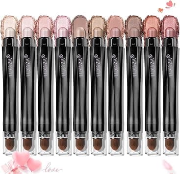 10PCS Eyeshadow Stick,Shimmer And Neutral Champagne Pink Metallic Eye Shadow sticks,Cream Eyeshadow Pencil Crayon with Smudge-proof & Waterproof,Eye Brightener Stick - Best Deal Finder