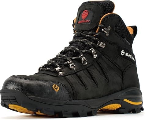 SUREWAY Men's 6" Waterproof Work Boots - Soft/Steel Toe,Leather Lace Up,EH Rated, Slip Resistant Outsole for Construction, Roofing & Hunting on Amazon.ae - Price Tracker