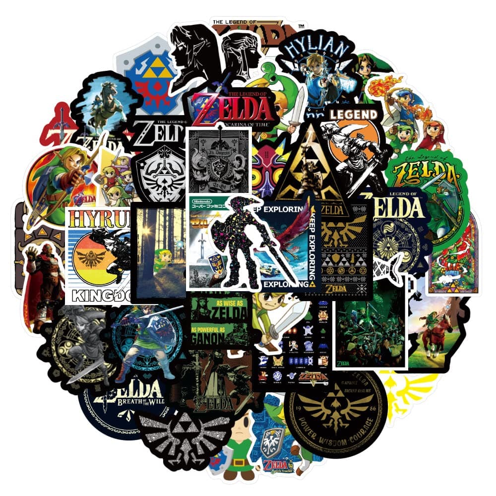 LYunMu 50Pcs Pack The Legend of Zelda Stickers Game Water Bottle Stickers,Vinyl Waterproof Stickers for Laptop,Bumper,Skateboard,Water Bottles,Computer,Phone,Cool Stuff for Teens,Kids,Adults on Amazon.ae - Price Tracker