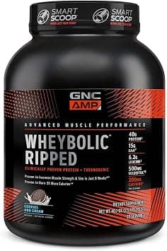 GNC AMP Wheybolic Ripped | Targeted Muscle Building and Workout Support Formula | Pure Whey Protein Powder Isolate with BCAA | Gluten Free | 22 Servings | Cookies & Cream on Amazon.ae - Price Tracker