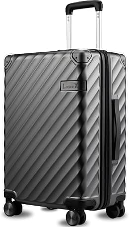 LUGGEX Luggage with Spinner Wheels, Polycarbonate Expandable Hard Shell Suitcase, Carry On 20 Inch, Silver - Best Deal Finder