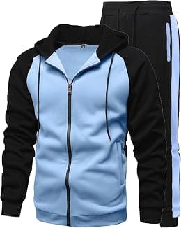 GXAMOY Men's 2 Pieces Tracksuits Running Sports Suits Drawstring Waistband Sweatsuit - Best Deal Finder