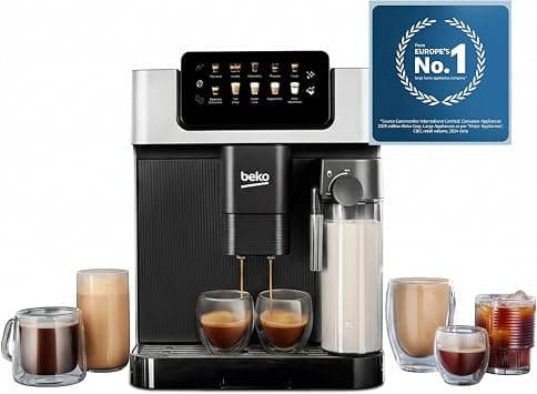 Beko CEG 7304X Automatic Bean to Cup Espresso Coffee Machine with 19 Bar, 1350W, Touch Control LCD Display, 2L Water Capacity, 600ml Milk Container Capacity - Stainless Steel - Best Deal Finder