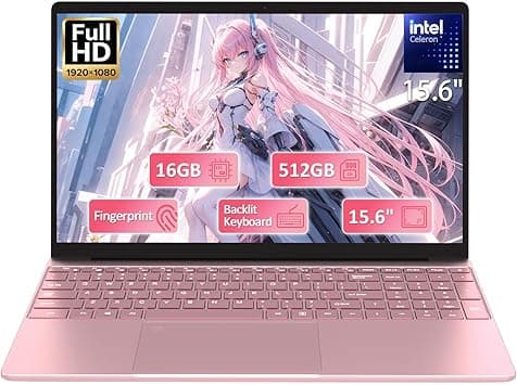 15.6" FHD Student Laptop Pink,16GB DDR4 RAM 512GB PCIe SSD,Portable Laptop Computer with Backlit Keyboard,180 ° Angle Opening,Fingerprint Reader,6000mAh Battery,Webcam,WiFi 5,BT 4.2,HDMI,USB 3.0 - Amazon.ae Price Tracker