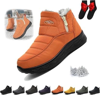 Winter Boots for Women Wide Width,Women's Orthopedic Warm Snow Boots,Waterproof Non-Slip Comfortable Fur Lined Outdoor Anti Slip Shoes with Side Zipper on Amazon.ae - Price Tracker