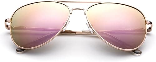 Polarized Kids Teens Juniors Aviator Polarized Sunglasses Stainless Steel Frame Spring Hinge UV Protection on Amazon.ae - Price Tracker