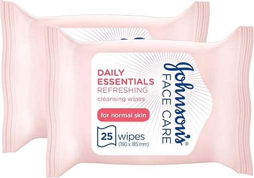 Johnson & Johnson Micellar Wipes Refreshing with Skin-Loving Minerals, Pack of 2x25 Wipes, Suitable_for Normal Skin Types, Gentle Makeup Remover Wipes, Hydrates and Cleanses, Safe_for Sensitive Eyes - Best Deal Finder