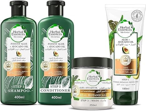 Herbal Essences Sulfate Free Potent Aloe Vera + Avocado Oil Hair Line for Curly Hair Cleanse, Hydration 400ml on Amazon.ae - Price Tracker