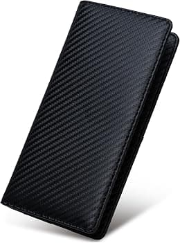 Alldaily Bifold Long Slim Wallets for men, Leather RFID Blocking Credit Card Holder with ID Window - Best Deal Finder