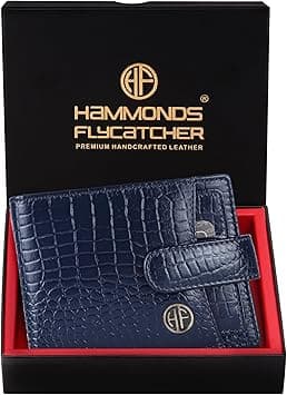 HAMMONDS FLYCATCHER Wallet for Men Leather Original, Mens Wallet, Leather Wallets for Men Stylish, Bi-Fold Wallets for Man, 5 Card Slots, Easy Access Card Slots, Coin Pocket, Gift for Mens, Croc Blue on Amazon.ae - Price Tracker