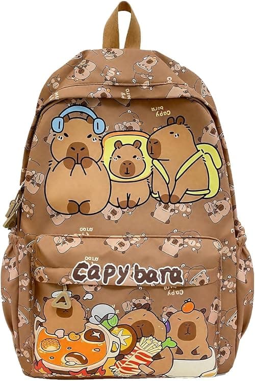 Capybara Backpack, Cute School Book Bag for Kids, Large Rucksack for Girls and Boys, Durable Capybara Bag for School Daily Use, Travel and Outdoor Activities على Amazon.ae - متتبع الأسعار