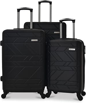 New Travel 4 Wheels Set of 3 Trolley Bags, Hard Case ABS, 360º Wheeling Carry on & Check-in Luggage for Men & Women, Suitcase for Travel, Trolley Bags for Travel, BR1255/3P (Black) on Amazon.sa - Price Tracker