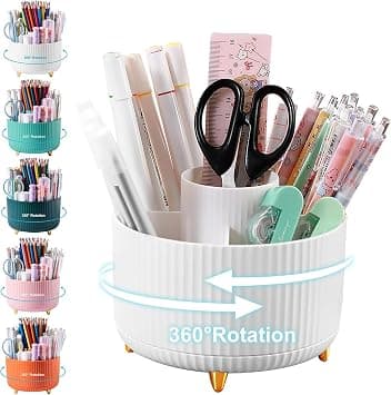 McMola Pencil Holder for Desk, 5 Slots 360° Rotating Organizers and Accessories, Desktop Storage Stationery Supplies, Cute Cup Pot for Office, School, Home على Amazon.ae - متتبع الأسعار