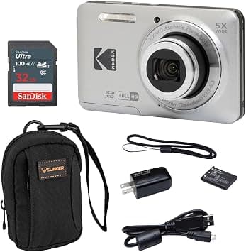 KODAK PIXPRO FZ55-BK 16MP Digital Camera 5X Optical Zoom 28mm Wide Angle 1080P Full HD Video 2.7" LCD Vlogging Camera. Bundle with SD Card and Slinger Camera Bag (Silver) on Amazon.ae - Price Tracker