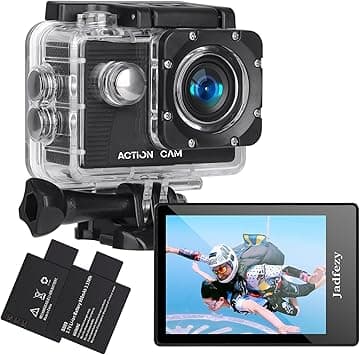 Action Camera FHD 1080P 12MP, 98FT/30M Underwater Waterproof Camera with 2 Batteries, Wide Angle Sports Camera with Accessories Kit Suitable for Helmet, Bicycle, etc. - Amazon.ae Price Tracker