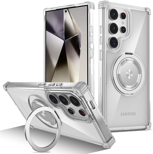 KASTWAVE for Samsung S25 Ultra Case – for MagSafe Compatible with Stand Ring, 8X Mil-Grade Shockproof Protective Phone Cover for Samsung Galaxy S25 Ultra (Clear) on Amazon.ae - Price Tracker