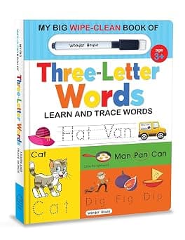 My Big Wipe And Clean Book of Three Letter Words for Kids : Learn And Trace Words - Best Deal Finder