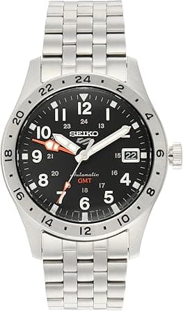Seiko 5 GMT black dial stainless steel watch for men SSK023K1 on Amazon.ae - Price Tracker
