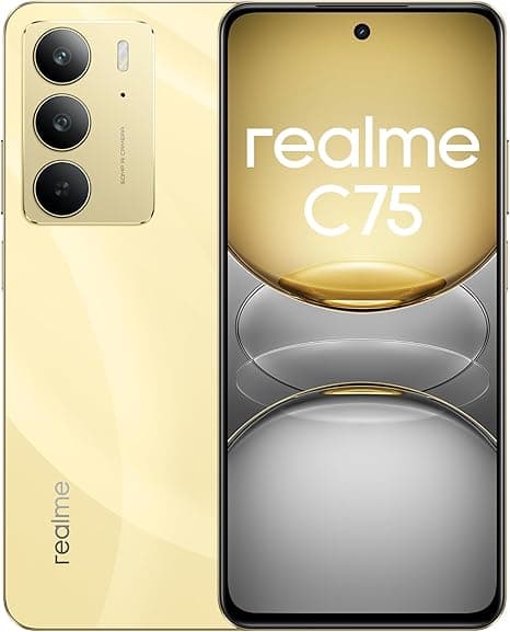 realme C75 Smartphone, Dual SIM, 8GB RAM + 256GB Storage, 6000mAh Battery, 6.72" FHD+ Display, 50MP Dual Camera, 4G LTE 12 Months Warranty - International Version (Gold) on Amazon.ae - Price Tracker
