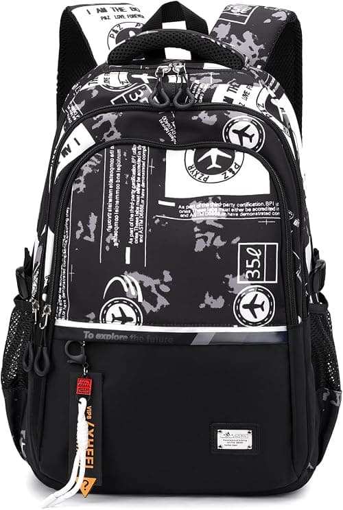 School Backpack for Boys, KASTWAVE Back to School Book Bag for Secondary School, Lightweight Casual Backpacks for Kids, Personalised Nylon Travel Rucksack for Men على Amazon.ae - متتبع الأسعار