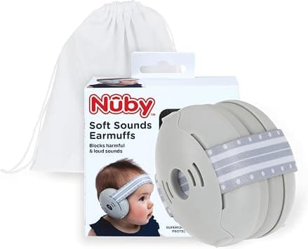 Nuby Soft Sounds Earmuffs - Adjustable Baby Earmuffs - Baby Essentials for Travel - Gray على Amazon.ae - متتبع الأسعار