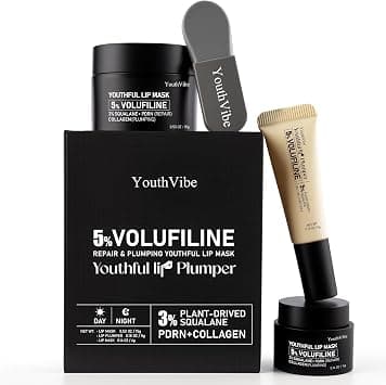 YouthVibe Lip Sleeping Mask Overnight Moisturizing – 5% Volufiline, Squalane, Shea Butter, PDRN & Collagen Hydrating Lip Mask Treatment for Lip Care, Dry & Flaky Lips - Best Deal Finder