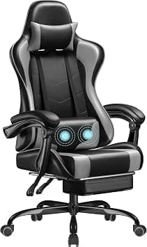 Homall Gaming Chair, Video Game Chair with Footrest and Massage Lumbar Support, Ergonomic Computer Chair Height Adjustable with Swivel Seat and Headrest (Grey) على Amazon.ae - متتبع الأسعار