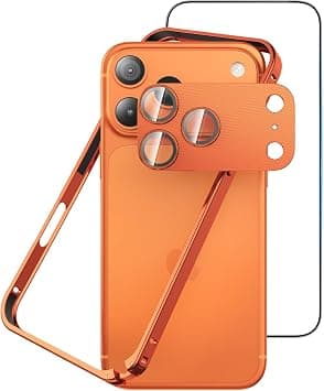Metal Bumper Case for iPhone 17 Pro Max, Aluminium Frame Slim Case [Separate Metal Lens Protector] [HD Tempered Glass Screen Protector] [Hippocampal Buckle Design] Cover for iPhone 17 Pro Max 6.9 Inch on Amazon.ae - Price Tracker