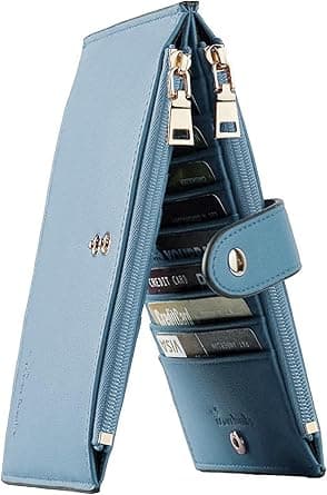 Travelambo Leather Wallets for Women Slim RFID Blocking Bifold Credit Card Holder Wallet on Amazon.ae - Price Tracker