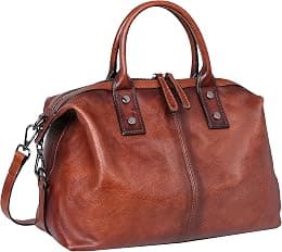 Iswee Genuine Leather Satchel Tote Bag Top Handle Handbag Designer Shoulder Bag Large Capacity Cross Body Bag - Best Deal Finder