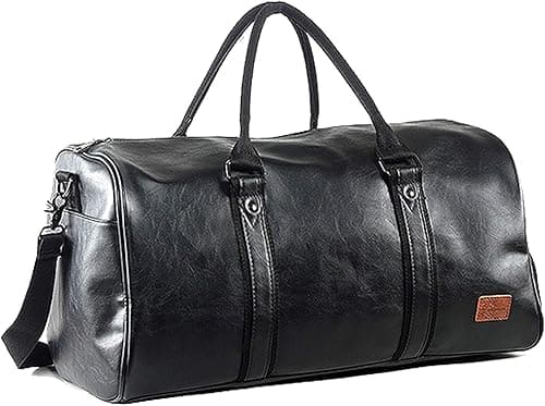 Weekender Oversized Travel Duffel Bag with Shoe Pouch, Leather Carry On Bag on Amazon.sa - Price Tracker