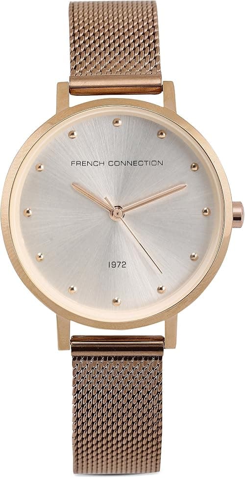 French Connection FCN00080G Hezel Analog Wrist Watch for Women, 35 mm Case Size, Silver/Rose Gold على Amazon.ae - متتبع الأسعار