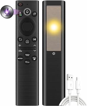Rechargeable Solar TV Remote for Samsung Smart TV (2019-2025), Fast Charging, Voice & Bluetooth Control, Universal Replacement with Netflix Button & 2-Year Warranty - متتبع أسعار Amazon.sa